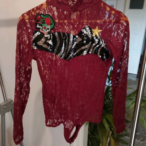 Rossodisera bodysuit size M like new, burgundy red