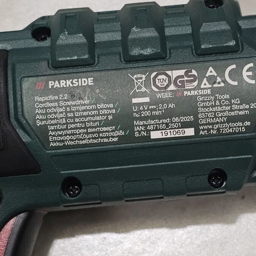 PARKSIDE cordless screwdriver used for spare parts