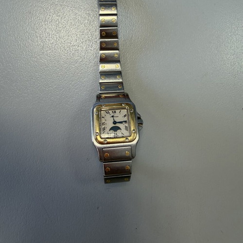 Cartier Santos Moonphase 29mm steel & yellow gold watch used