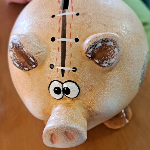 Piggy banks like new set of 4 with strawberry, piglets and elephant