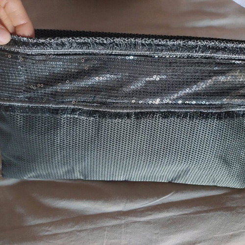 Handbag new handmade with decorative sequins black and gray