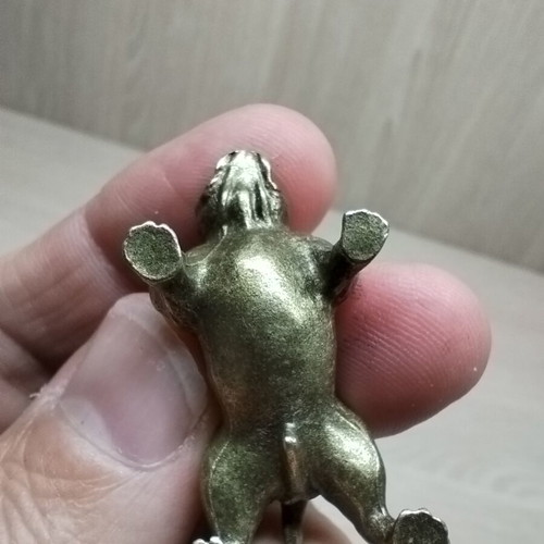 Bulldog miniature made of brass new, antique gold tone