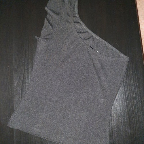 Women's one-shoulder top with ruffle new, black, size S