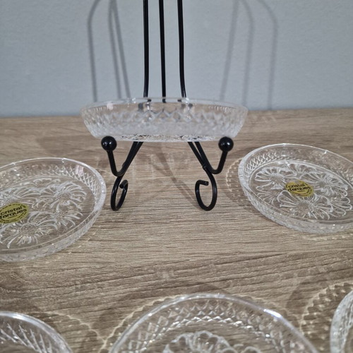 Cristal D'Arques Longchamp Set of 6 Sweet Plates New Lead Crystal