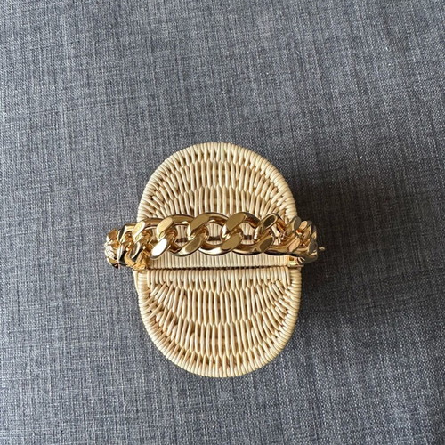 Versace bamboo basket bag new, beige and gold
