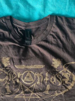 Acherontas T-shirt, size Small, dark brown with gold, Gildan