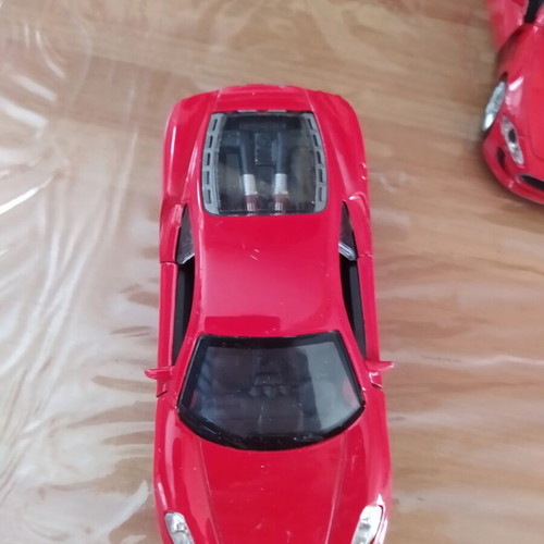 Iron toy cars used, pack of 3, with opening doors, 12-13 cm