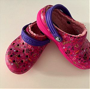 winter Crocs with fur for girls c12