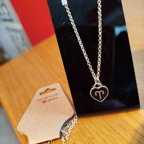 Handmade steel necklace with Aries zodiac new