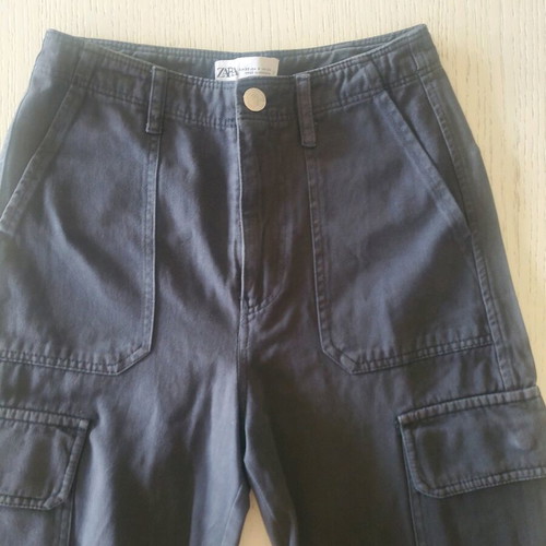 Zara denim pants anthracite with pockets new