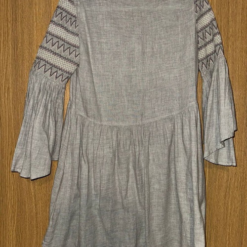 Zara Basic boho dress tunic with embroidery and bell sleeves size S like new