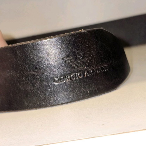 Giorgio Armani men's belt used, genuine leather, black, size 95 cm