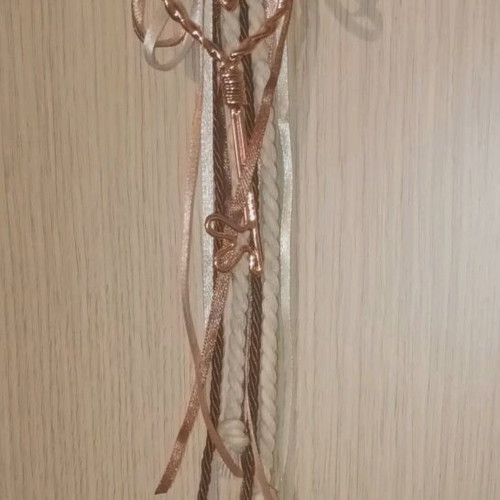 Handmade charm with metal elements in rose gold new