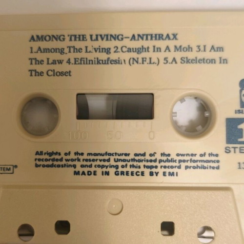 Anthrax Among the Living 1987 cassette like new, metal