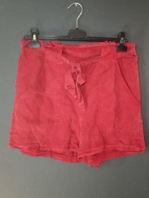 Stradivarius High-Waisted Fabric Shorts used, red, size L