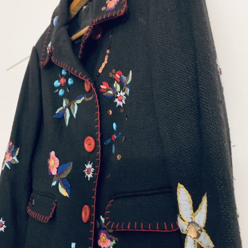 Zara Basic Embellished Linen Blend Jacket size M like new