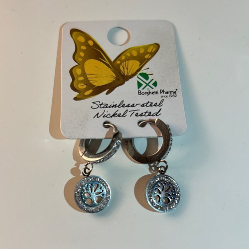 Borghetti Pharma stainless steel earrings new silver