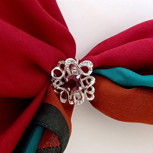 Galerie Tsangarakis ring used with purple heart Swarovski and silver alloy