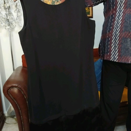 Forel luxury dress size 52 like new, black with fringes