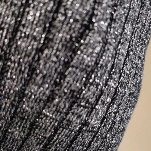 Terranova women's knitted sweater like new, grey lurex with silver thread