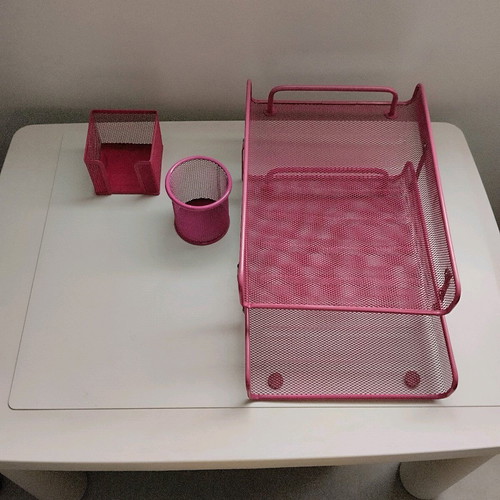Office organization set fuchsia like new