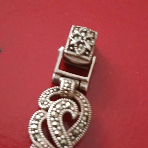 Heavy 925 Silver Bracelet with Marcasite, 35 Grams, 19 cm, Like New