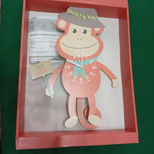 Children's pendulum monkey clock AURIOL like new