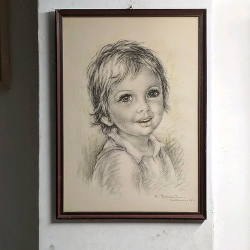 Vintage Portrait Reproduction Frame G. Tarantini Like New