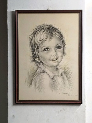Vintage Portrait Reproduction Frame G. Tarantini Like New