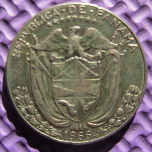 Panama ½ Balboa 1966 silver used coin