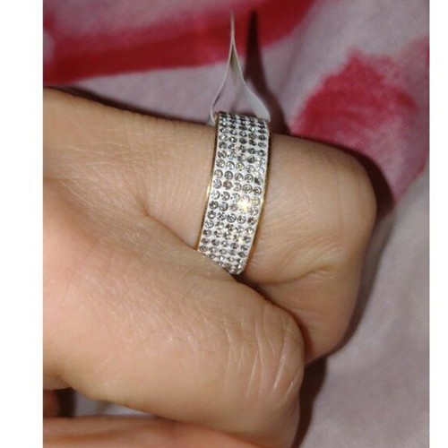 Rouger ring with 5 rows of white sapphires, new