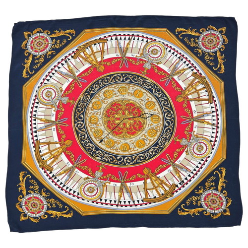 Silk scarf with vintage astronomy and navigation print, like new