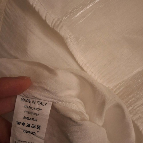 White Zeta Otto blouse satin look size M like new