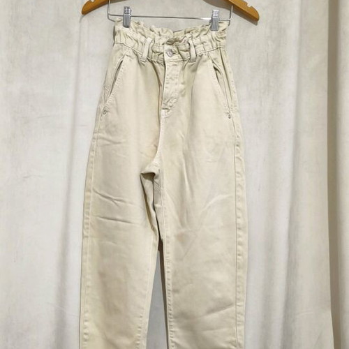 ZARA Paperbag High-Waist Jeans like new, size XXS, beige