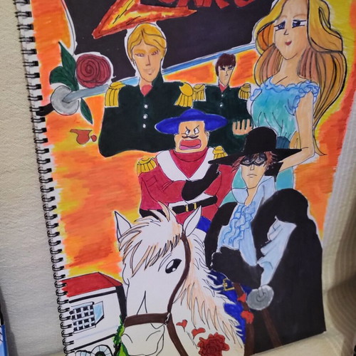 Watercolor painting hand-drawn with marker new