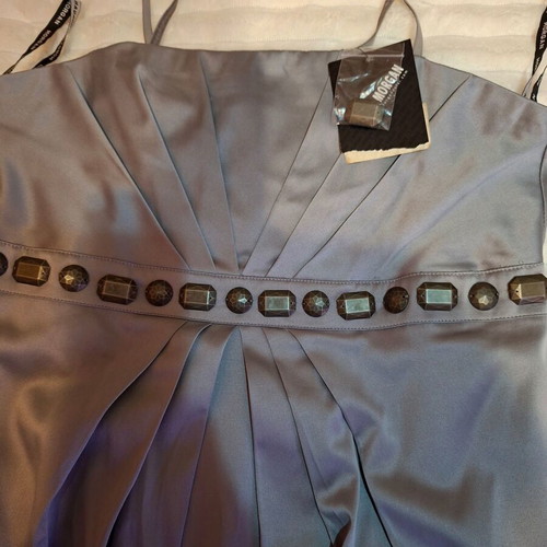 Morgan dress new gray size medium with embroidery on bust
