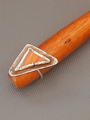 Handmade ring with vitra silver 925 and bronze stone base