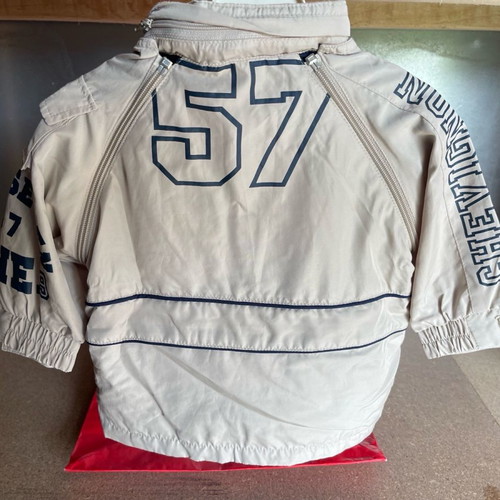 Chevignon baby jacket used with detachable sleeves and hidden hood for 6-month boy