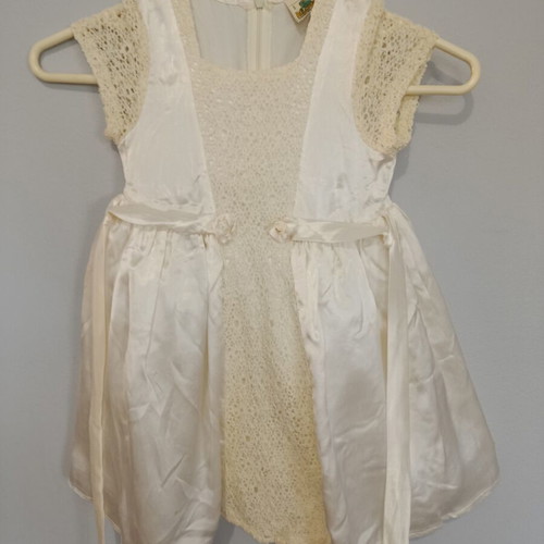 Palatino satin children's dress like new, white/beige size 110