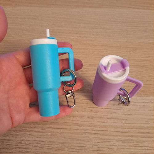 Mini Charm keychains small thermos, pack of 2