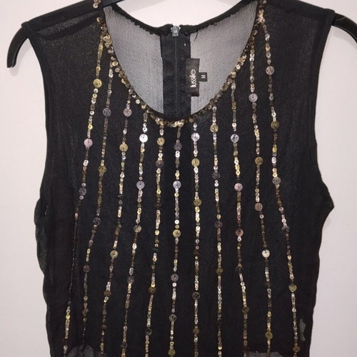 Lussile transparent top with sequins, like new, size M