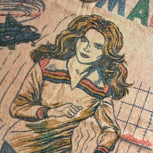 Vintage Bionic Woman Beach Towel used, retro collectible