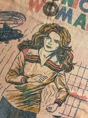 Vintage Bionic Woman Beach Towel used, retro collectible