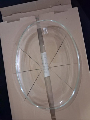 Two-tier glass serving platter new with stand