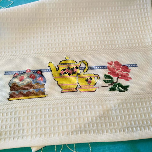 Kitchen towel embroidered handmade 100% cotton new