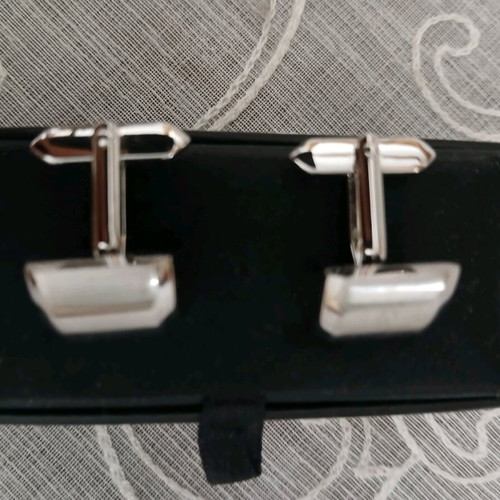 Ascot steel cufflinks new, silver
