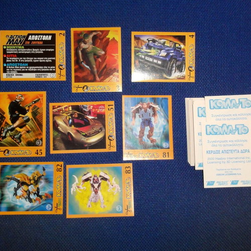 Action man and Beast wars stickers new, pack of 71 pieces