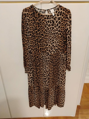 H&M leopard viscose dress, size S