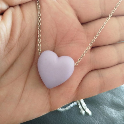 Heart pendant new, purple