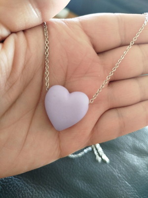Heart pendant new, purple